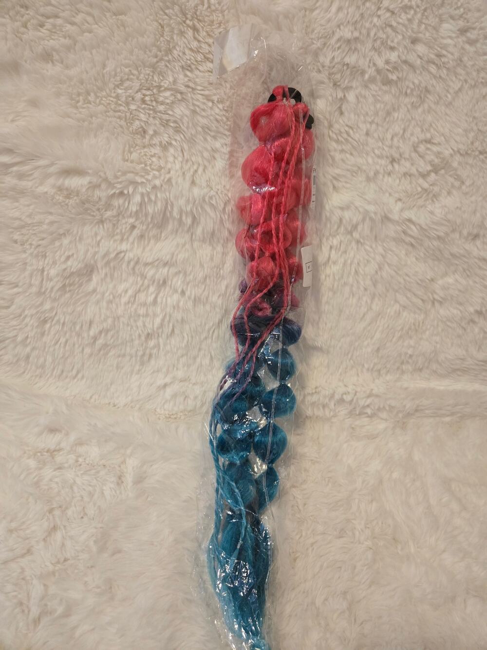 Pink-Blue Ombre Bubble Braided hair extension